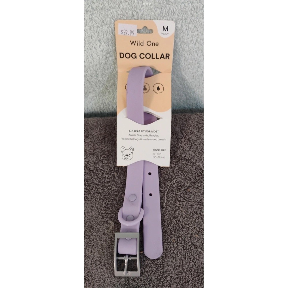 Wild One Adjustable Dog Collar – Medium (12"–15") – Lilac